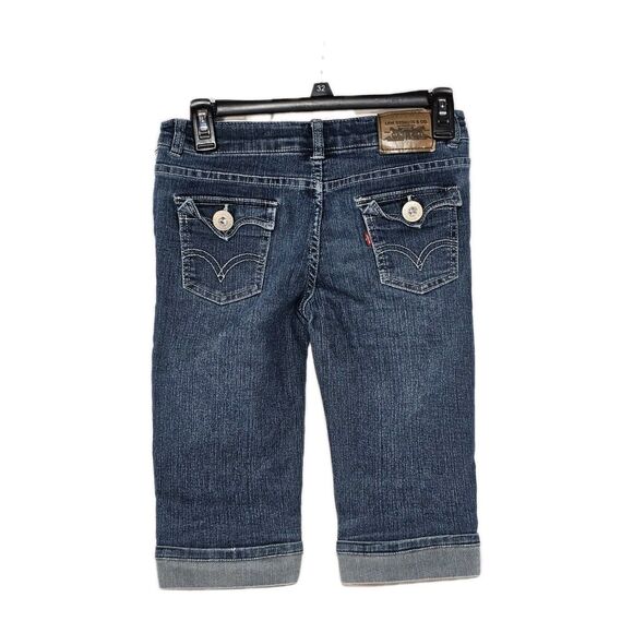 Levi's Shorts Girls Size 14 Midi Vintage Rami Embellished Ramie Cotton - Picture 3 of 9